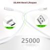 delilyn 25ft Micro USB Extension Cable Compatible with eufy Security Indoor Cam E220/P24, Flat Power Cable for eufy Security Indoor Cam C120, Weatherproof Power Cord with 12 * Cable Clips view 3
