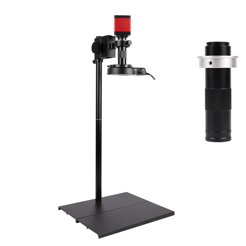 JOEBO Microscope Kit 13MP HD Electronic Digital Microscope Camera Control 130/150/180X C-Mount Lens Microscope Lens Adapters (Color : Bracket D 150x)