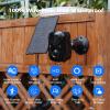 Hiseeu Security Cameras Wireless Outdoor, 2pcs Solar Powered 3K 4MP Surveillance WiFi Cameras for Home Security Outside, PIR/AI Motion Detection, Waterproof, Color Night Vision, 2-Way Audio, Black view 2