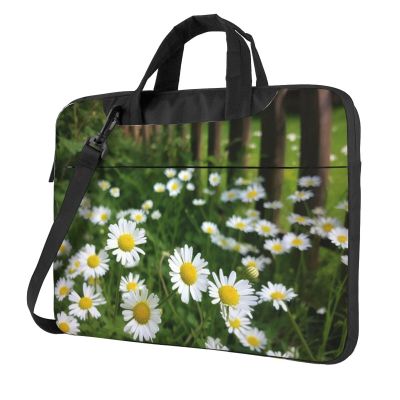 13 inch Laptop Tote Bag Men Women Spring Garden Daisy Flower Shoulder Laptop Sleeve Briefcase Messenger Computer Bag