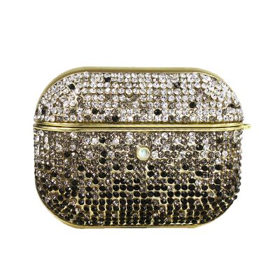 YOUULAR Protective Case for Airpods Pro Generation with Rhinestones, Glitter Rhinestone Diamond Cover Anti-Slip Anti-Scratch Case for Women and Girls Gradient Black