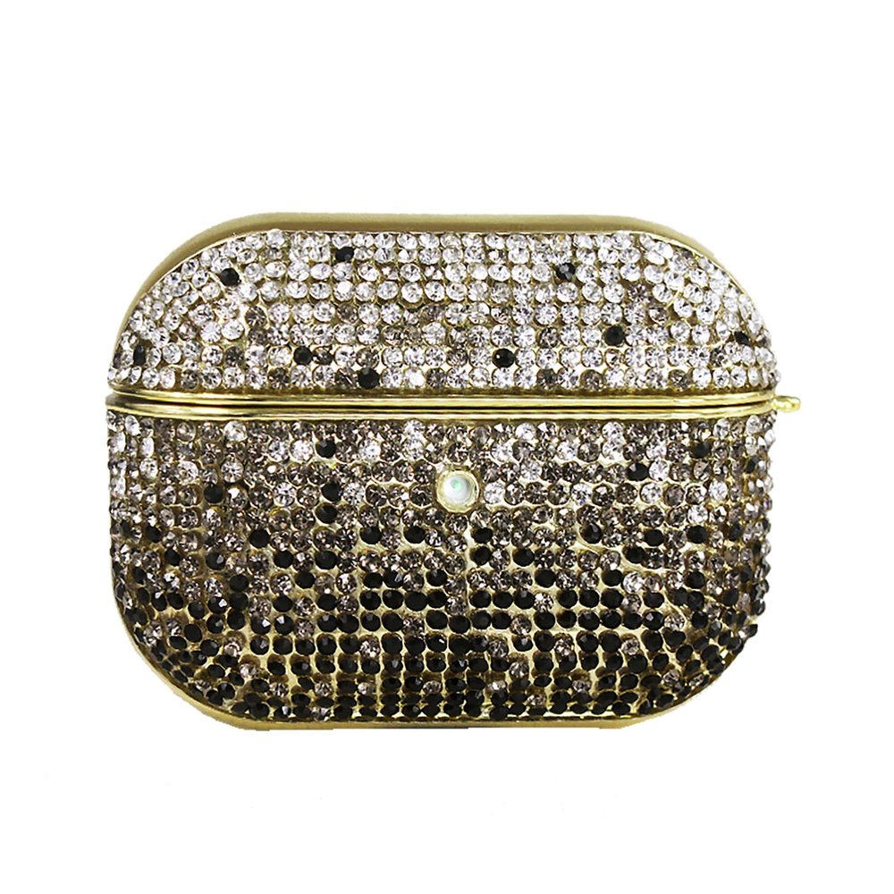 YOUULAR Protective Case for Airpods Pro Generation with Rhinestones, Glitter Rhinestone Diamond Cover Anti-Slip Anti-Scratch Case for Women and Girls Gradient Black