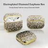 YOUULAR Protective Case for Airpods Pro Generation with Rhinestones, Glitter Rhinestone Diamond Cover Anti-Slip Anti-Scratch Case for Women and Girls Gradient Black view 2