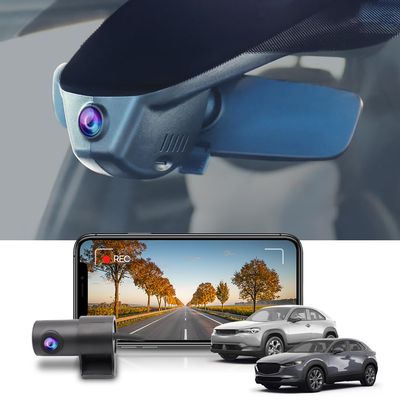 Fitcamx Front 4K+Rear 1080P Dash Cam Adapts for Mazda CX-30 2020-2023 & MX-30 EV 2022-2023 Select Premium Turbo Carbon(Has Sunroof), OEM Look, Dual Loop Recording, WiFi&APP, Parking Sensor, 128GB Card