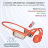 AYI Swim Headphones True Bone Conduction Open Ear Headset LED Screen Power Indicator Underwater MP3 Player Built-in 32G Memory IP68 Waterproof Bluetooth Earphone for Sport Running-S10 Red view 3