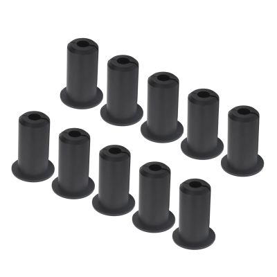 Cable Routing Kit, 10pcs Silicone Wall Grommet Feed Through Bushings for 0.75in Cable, Antenna Guard, Indoor & Outdoor Use (Black)