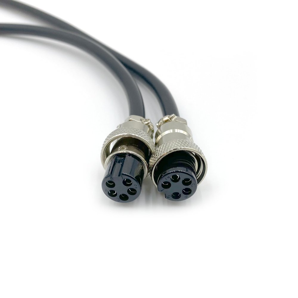 BOUUNCIY 19.69 ft GX16 5 Pin Double Female Head Aviation Cordset, GX16 5Pins Female to Female Connector Electrical Cable Panel Mount Circular Metal Aviation Adapter Cordset for Ships 20AWG (6meter)