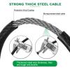 DAOSEC 10 ft x 1/2" Heavy Duty Cut-Proof Security Cable, Kayaking & Outdoor Equipment view 3