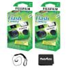 Fujifilm QuickSnap Flash 400 Disposable 35mm Camera (Pack of 2) Bundle with Hand Strap and Lens Cleaning Cloth view 1