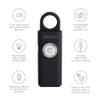 Ivation Personal Rechargeable SOS Alarm, Pocket Size Loud 130dB Sound Safety Siren & LED Panic Strobe Light with Carabiner Keychain Clip for Women, Children & Seniors, Black view 2