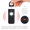 Ivation Personal Rechargeable SOS Alarm, Pocket Size Loud 130dB Sound Safety Siren & LED Panic Strobe Light with Carabiner Keychain Clip for Women, Children & Seniors, Black view 4