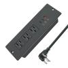 45W Recessed Power Strip USB C,Flush Mount Desk Power Outlets 3 AC Outlets 3 USB Ports Flat Plug Extension Cord Built in Sofa Table Cabinet Nightstand Couch Black view 3