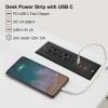 45W Recessed Power Strip USB C,Flush Mount Desk Power Outlets 3 AC Outlets 3 USB Ports Flat Plug Extension Cord Built in Sofa Table Cabinet Nightstand Couch Black view 4