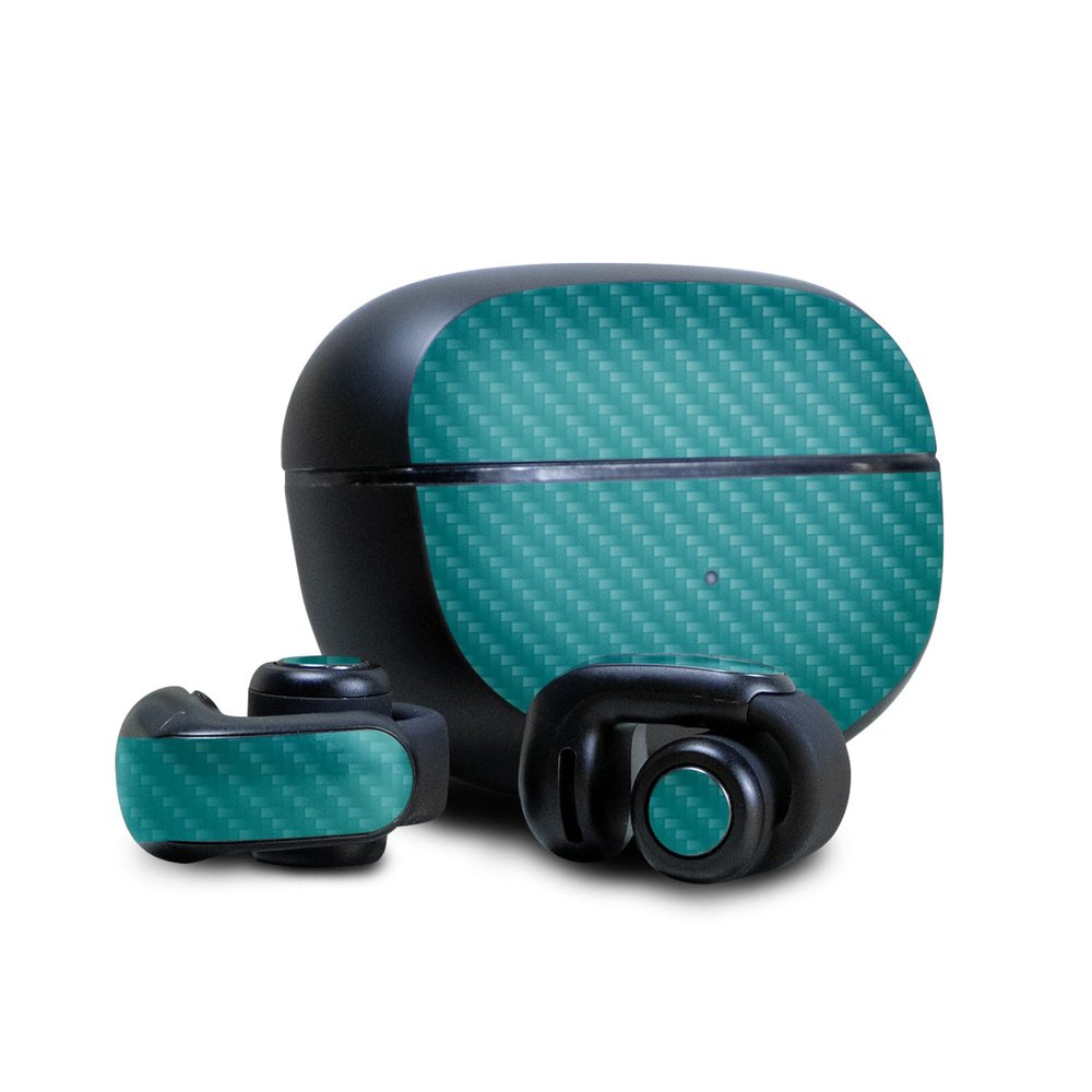 Carbon Fiber Skin Compatible with Bose Ultra Open Earbuds - Solid Teal - Premium 3M Vinyl Protective Wrap Decal Cover - Easy to Apply | Crafted in The USA by MightySkins