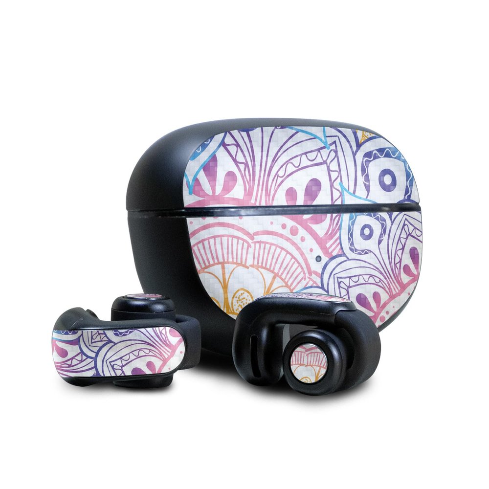 Carbon Fiber Skin Compatible with Bose Ultra Open Earbuds - Vibrant Mandala - Premium 3M Vinyl Protective Wrap Decal Cover - Easy to Apply | Crafted in The USA by MightySkins