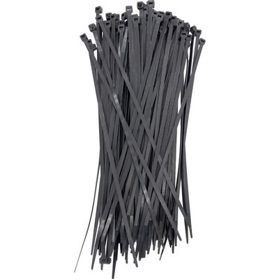 1007 100pk 11 Inch UV Resistant 50lbs Black Cable Zip Tie - Durable zip ties manufactured with UV resistant 6/6 nylon material, Strong blocky heads, Lots of zip ribs, Excellent for network gear