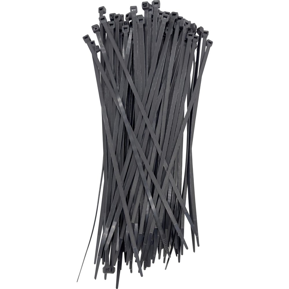 1007 100pk 11 Inch UV Resistant 50lbs Black Cable Zip Tie - Durable zip ties manufactured with UV resistant 6/6 nylon material, Strong blocky heads, Lots of zip ribs, Excellent for network gear