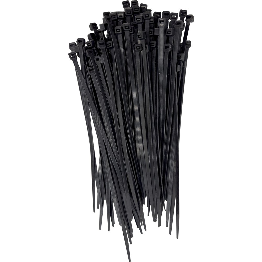1009 100pk 8 Inch 50lbs Black Cable Zip Tie - UV resistant tough zip ties, Excellent to use in areas with lots of sun or weather, Standard black color, Can retain upto 50 pounds each