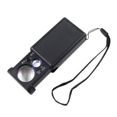 Joebo Microscope Kit 30X 60X Jewelry Magnifier Mini Pocket Hand Magnifying Glass W/LED Light Microscope Lens Adapters