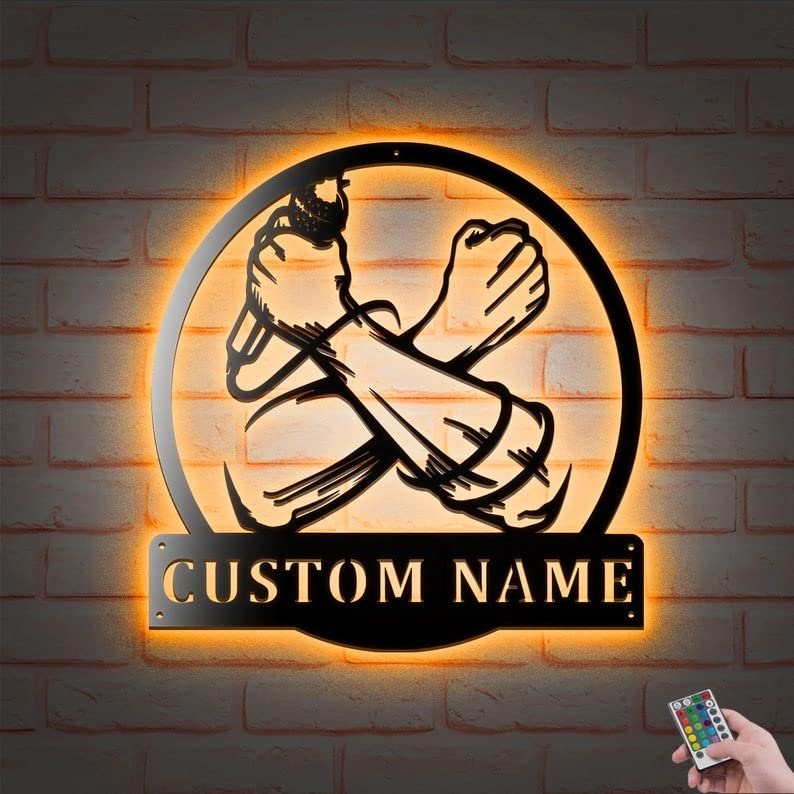 Decor Sign, Custom Beat Box Wall Art LED Lights Metal Wall Decor, Personalized Beatboxing Name Decoration For Home, HipHop Metal Home Decor