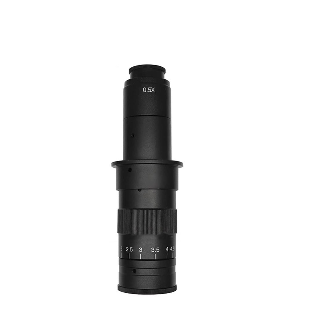 Joebo Microscope Kit 130X/ 200X/ 250X C-Mount Industry Microscope Adapter Adjustable Zoom Electronic Eyepiece Lens for Microscope H_DMI VGA Camera Microscope Lens Adapters (Color : 10X-200X)