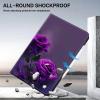 ALILANG Case for iPad Pro 11 Inch M5/M4 2025/2024 (6th/5th Generation) with Auto Sleep/Wake, PU Leather Shockproof Folding Stand Cover with Card Holder and Pen Holder -Purple Rose view 4