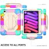 ZXHYliang Case for iPad Mini 6(8.3-Inch,2021), with Pen Holder Portable Hybrid Shock-Proof Cover with Rotatable Hook&Loop Handle,Kickstand,Shoulder Strap. (Colorful Blue) view 3
