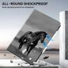 ALILANG Case for iPad Pro 11 Inch M5/M4 2025/2024 (6th/5th Generation) with Auto Sleep/Wake, PU Leather Shockproof Folding Stand Cover with Card Holder and Pen Holder -Black Horse view 4