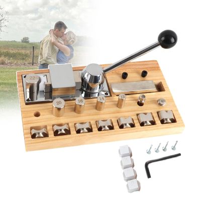 smafoseedding Heavy Duty Ring Bender,Metal Portable Multi-Functional Manual Bending Machine,Ring Making Tool,Suitable For Home Hand Making & Jewelry Store,Chrome Steel Material & Wooden Base