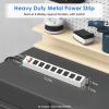 CCCEI Corner Mount Angle Power Strip, Under Cabinet Heavy Duty 8 Outlets Power Strip 20Amp, Metal Underneath Desk Plug Surge Protector, Wall Mountable, for Garage, Shop, Kitchen. 15FT Extension Cord. view 4