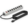 CCCEI Corner Mount Angle Power Strip, Under Cabinet Heavy Duty 8 Outlets Power Strip 20Amp, Metal Underneath Desk Plug Surge Protector, Wall Mountable, for Garage, Shop, Kitchen. 10FT Extension Cord. view 1