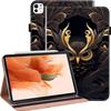ALILANG Case for iPad Pro 11 Inch M5/M4 2025/2024 (6th/5th Generation) with Auto Sleep/Wake, PU Leather Shockproof Folding Stand Cover with Card Holder and Pen Holder -Owl view 1