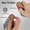 CIVIVI Pocket Knife for Men, ExOne Folding Knife with Flipper, 2.94" Damascus Blade Wood Handle for Perfect EDC Gift C23036-DS1 view 4