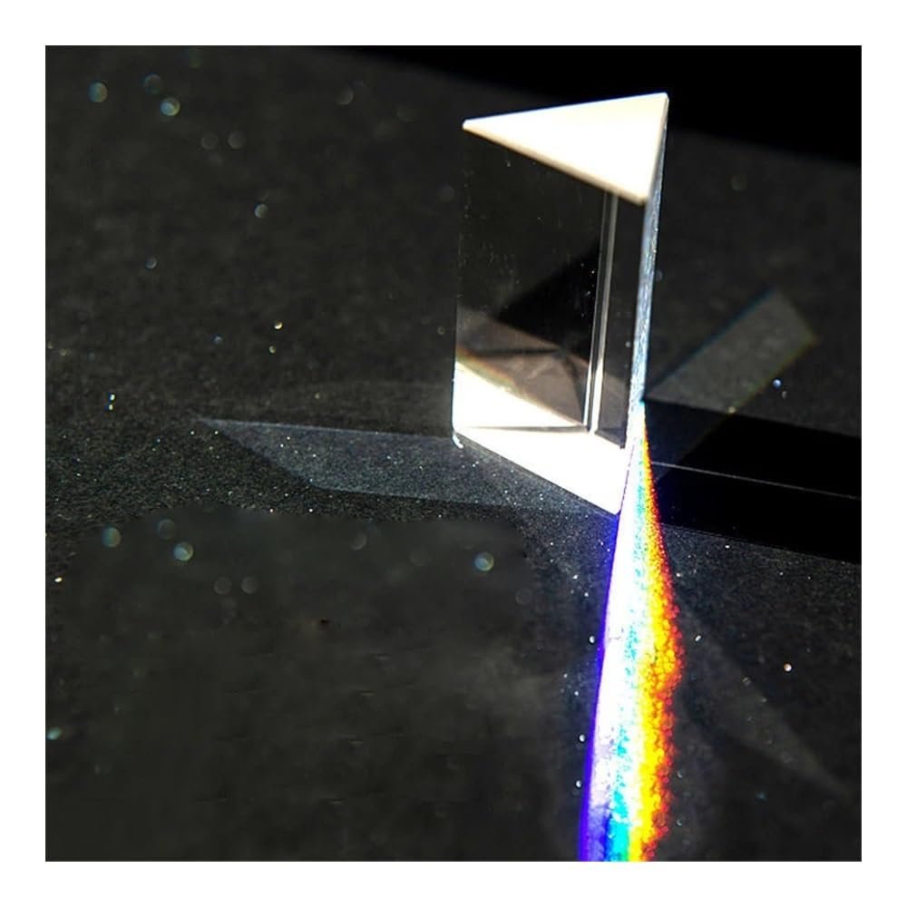 Joebo Microscope Kit 25x25x25/30/40/50/70/75/80/150mm Triangular Equilateral Prism Seven-Color Sunlight Rainbow Light Spectrum Physics Experiment Microscope Lens Adapters (Color : 25x25x25x80mm)