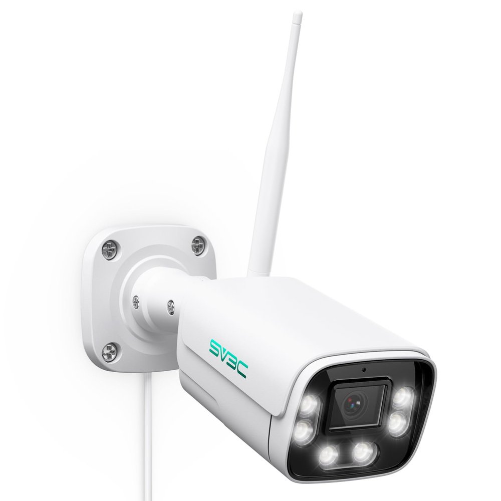 SV3C 4K WiFi IP Camera Outdoor, 8MP Wired Bullet Security Cameras with Floodlight Color Night Vision, ONVIF, RTSP, Humanoid Vehicle Pet Detection, P2P Remote View, 2-way Audio, SD Card & Cloud Storage