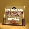 Hetano Fathers Day Best Customized Dad Gifts from Daughter Kids Wife, Custom Acrylic Plaque Night Light with Text Photo Pictures, Personalized Unique Creative Birthday Gift for Husband view 1