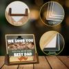 Hetano Fathers Day Best Customized Dad Gifts from Daughter Kids Wife, Custom Acrylic Plaque Night Light with Text Photo Pictures, Personalized Unique Creative Birthday Gift for Husband view 3