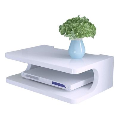 HYO&ZOY Set-top Box Rack Wall-Mounted Router Storage Box DVD Player Storage Box Smart Home TV Accessories 2-Layer Storage Rack (Color : White)
