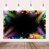 Canessioa 12x8ft Neon Glow Party Backdrop, Let Glow Background Glow Party Themed Backdrop for Halloween Neon Birthday Party Decorations Neon Themed Birthday Party 80s Party Banner Decor Supplies view 2