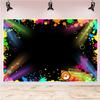 Canessioa 12x8ft Neon Glow Party Backdrop, Let Glow Background Glow Party Themed Backdrop for Halloween Neon Birthday Party Decorations Neon Themed Birthday Party 80s Party Banner Decor Supplies view 3