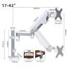 ELUKHT Single Monitor Desk Mount, Gas Spring Monitor Arm Fits 17-43 Inch Monitor, Monitor Desk Stand with 75x75, 100x100mm view 2