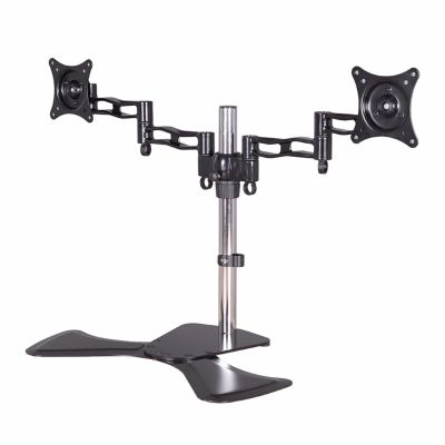 ELUKHT Dual Monitor Stand, Heavy Duty Fully Adjustable Monitor Arm for 15-27 Inch Screen, 360 Horizontal and Vertical Screen Switching, Easy to Install