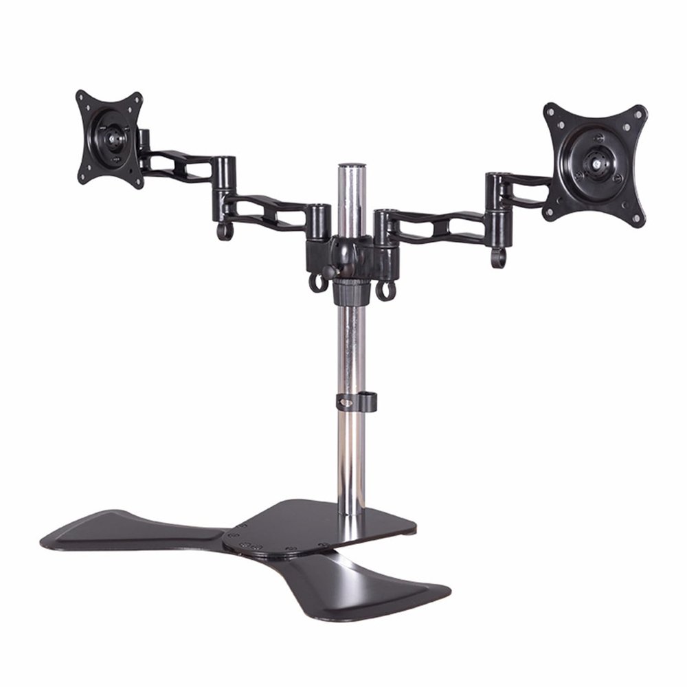 ELUKHT Dual Monitor Stand, Heavy Duty Fully Adjustable Monitor Arm for 15-27 Inch Screen, 360 Horizontal and Vertical Screen Switching, Easy to Install