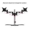 ELUKHT Dual Monitor Stand, Heavy Duty Fully Adjustable Monitor Arm for 15-27 Inch Screen, 360 Horizontal and Vertical Screen Switching, Easy to Install view 4