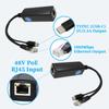 REVODATA 2.5G Type C PoE Splitter 5V/2.4A, 48V PoE to USB-C 5V/2.4A 12W Output, 2.5Gbps Ethernet Comply IEEE802.3af/at, Plug and Play for Smart Home view 2