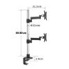 ELUKHT Dual Monitor Stand, Heavy Duty Fully Adjustable Monitor Stand for 2 Monitors, Dual Monitor Mount for 17 to 27 Inch Computer Screens (Size : 80cm) (80cm) view 2