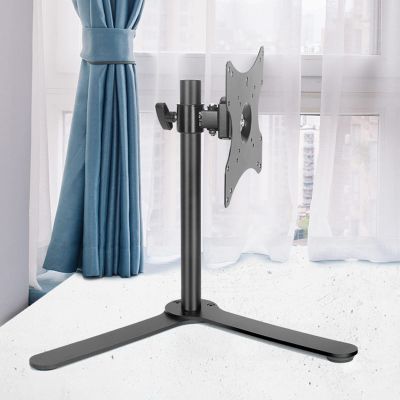 ELUKHT Single Monitor Desk Stand, Height Adjustable Monitor Stand for 20-40 Inch Screens, Freestanding Monitor Desk Mount