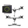 ELUKHT Four Monitor Stand Mount, Height Adjustable Monitor Stand with Stabilizing Freestanding Base, Fits 17-27 Inch Monitor, Max 100x100mm view 1
