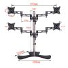 ELUKHT Four Monitor Stand Mount, Height Adjustable Monitor Stand with Stabilizing Freestanding Base, Fits 17-27 Inch Monitor, Max 100x100mm view 2