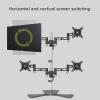 ELUKHT Four Monitor Stand Mount, Height Adjustable Monitor Stand with Stabilizing Freestanding Base, Fits 17-27 Inch Monitor, Max 100x100mm view 4
